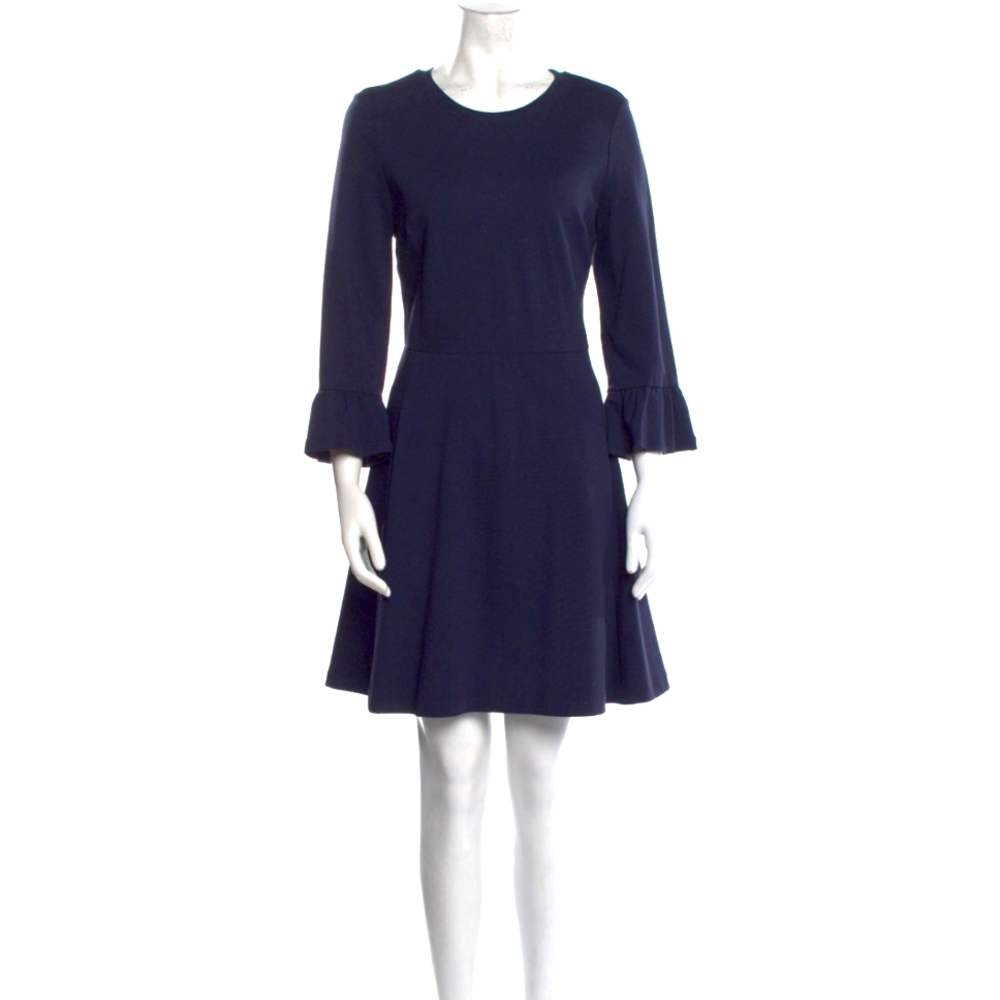 NEW Kate Spade New York Dark Navy-Blue Broome Street Fit & Flare Dress L NWT